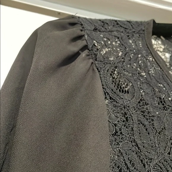 Forever 21 Womens Sheer Lace Top Small Y2K Whimsigoth Dark‎ Fairy Romantic Vamp - Picture 5 of 9